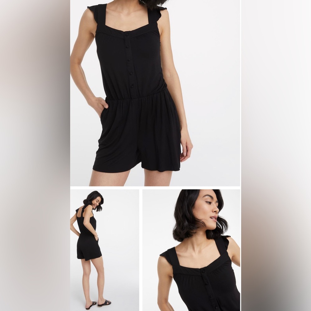 Square Neck Ruffled Romper